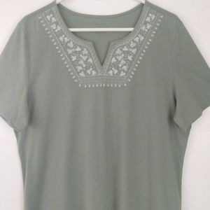 Coral Bay 1X Sage Tunic Style Tee